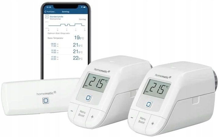 Starterset Homematic IP 155703A0B Heizung – WLAN 2x Thermostat mit Zentrale