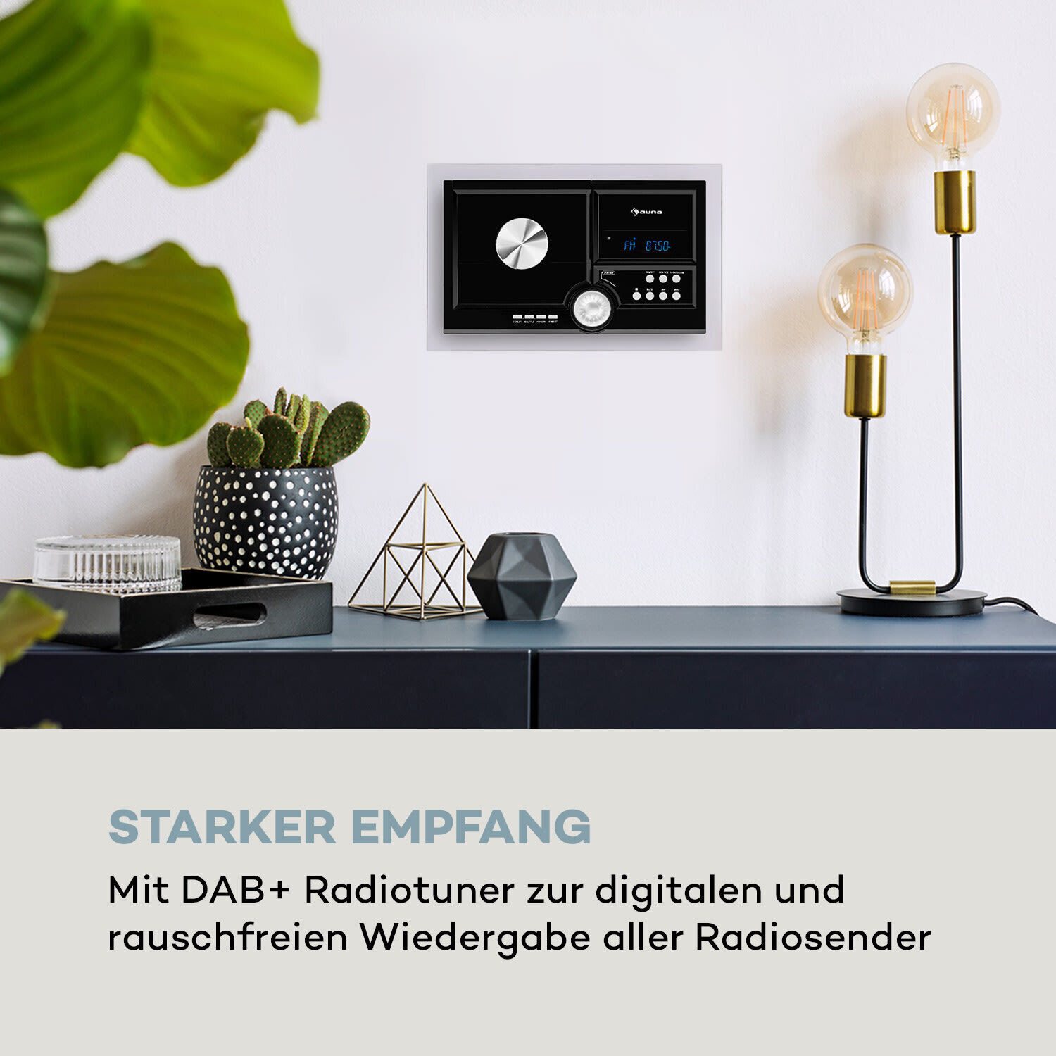 Chaîne stéréo DAB+ radio numérique lecteur CD USB MP3 haut-parleur Bluetooth noir