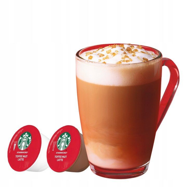 Starbucks Toffee Nut Latte Limited Edition for Nescafe Dolce Gusto capsules in a pack of 6 of 12 capsules
