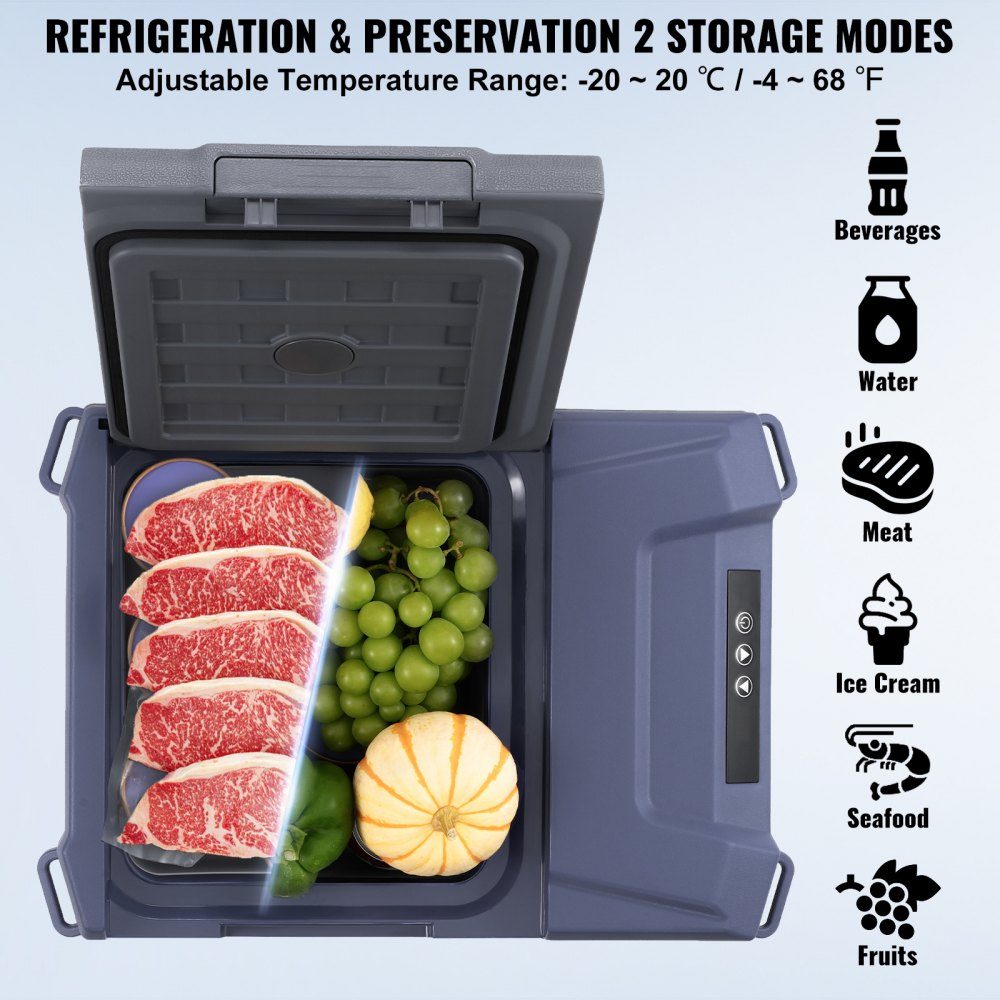 Car Refrigerator, 12V Car Fridge, Portable 9L Single Zone Freezer, Adjustable Range from -4℉ to 68℉, 12/24V DC und 100-240-V-AC- Compressor Cooler for Outdoor, Camping, RV