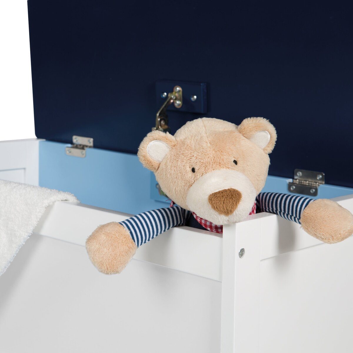 roba speelgoedkist racecoureur, zitje en opbergkist voor de kinderkamer, blauw