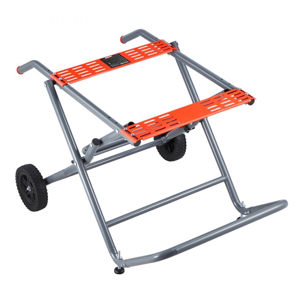 Table Saw Stand, 158kg Load Capacity, Rolling Folding Base with 8" Rubber Wheels, Easy Storage, Universal for Most Brands Table Saws, 1100 x 760 x 620mm