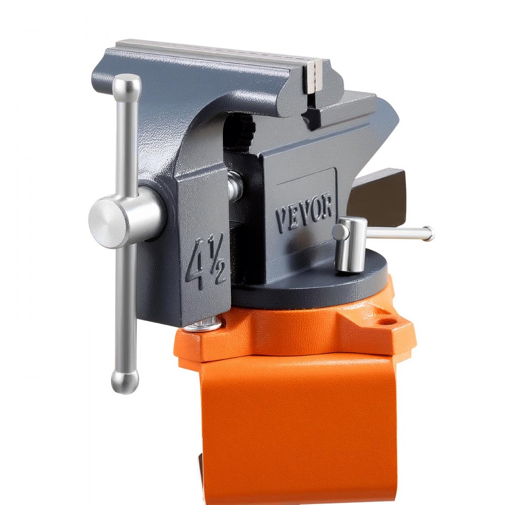 Étau d'établi de 114,3 mm avec base pivotante à 270°, étau d'établi en fonte pour le travail du bois, le perçage des métaux, la gravure, le meulage, le soudage et la découpe Étau d'établi de 114,3 mm avec base pivotante à 270°, étau d'établi en fonte pour le travail du bois, le perçage des métaux, la gravure, le meulage, le soudage et la découpe