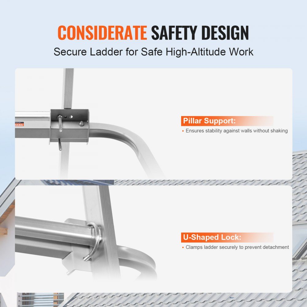 Stabilisateur d'échelle, entretoise d'échelle d'extension, accessoires robustes pour envergure/échelle murale pour gouttières, facile à utiliser et polyvalent réglable, pieds en caoutchouc antidérapants, capacité de charge : 300 lb