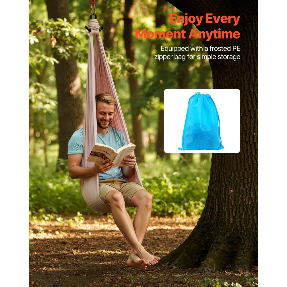 Aerial Yoga Hammock, Maximum Load 300lbs, Yoga Swing with Nylon Fabric, Daisy Rope and PE Zipper Bag, Gymnastics Swings, Dual Function, Anti-Gravity Exercises, Pink