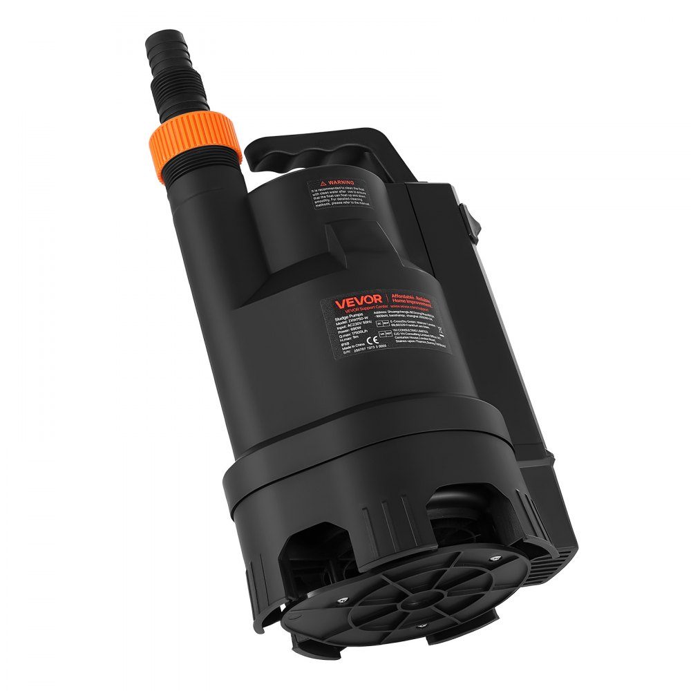 690W Tauchpumpe, 17500L/h, PP-GF20 Schmutzwasserpumpe für Abwasser, Schmutzwasser & Reinwasser mit automatischem Schwimmerschalter, 9m Förderhöhe, für Pools, Teiche, überschwemmte Gebiete