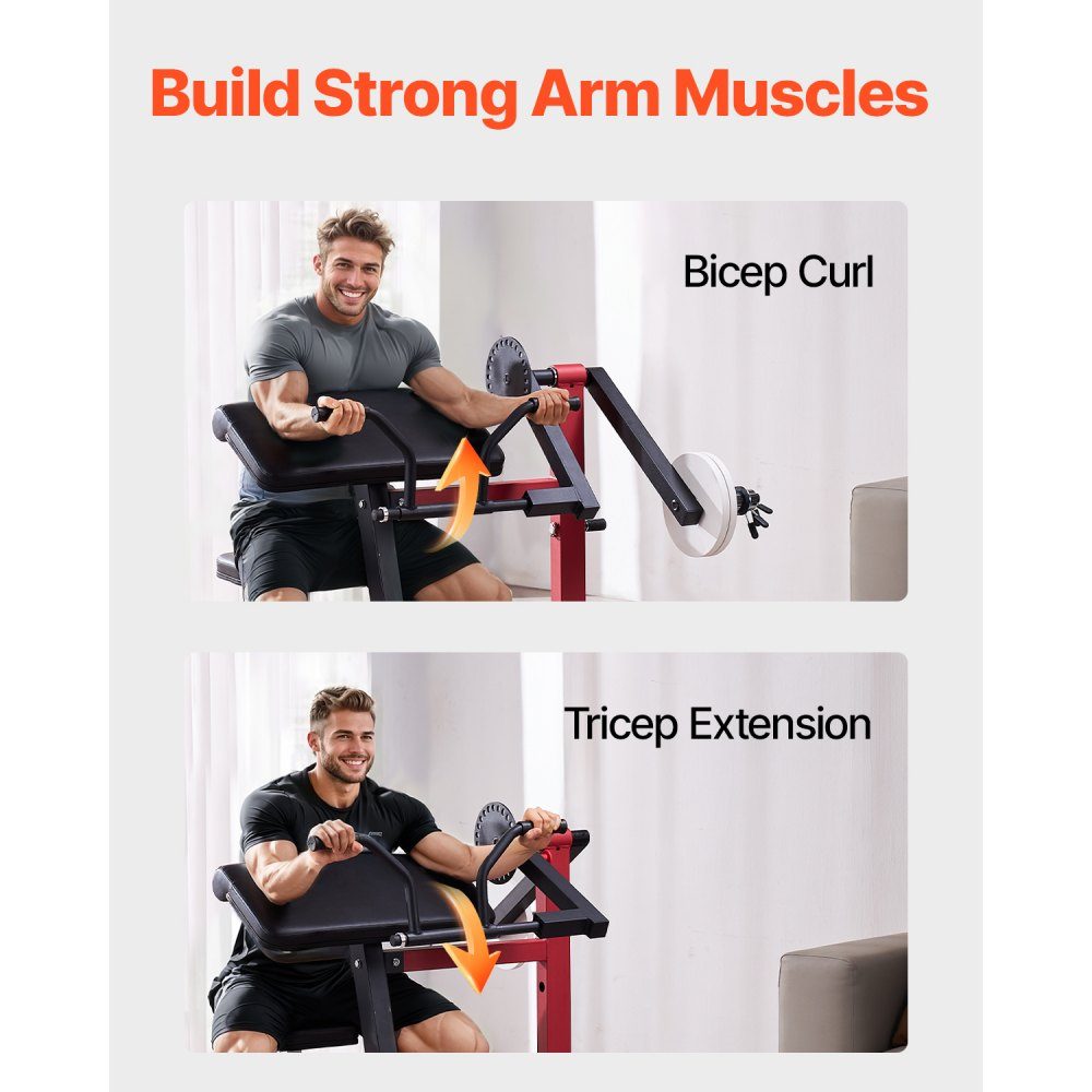 Banc de curl Preacher, banc de curl biceps 2 en 1 et machine d'extension de triceps, station de biceps isolée avec bras assis, banc de musculation, équipement d'entraînement de gymnastique à domicile