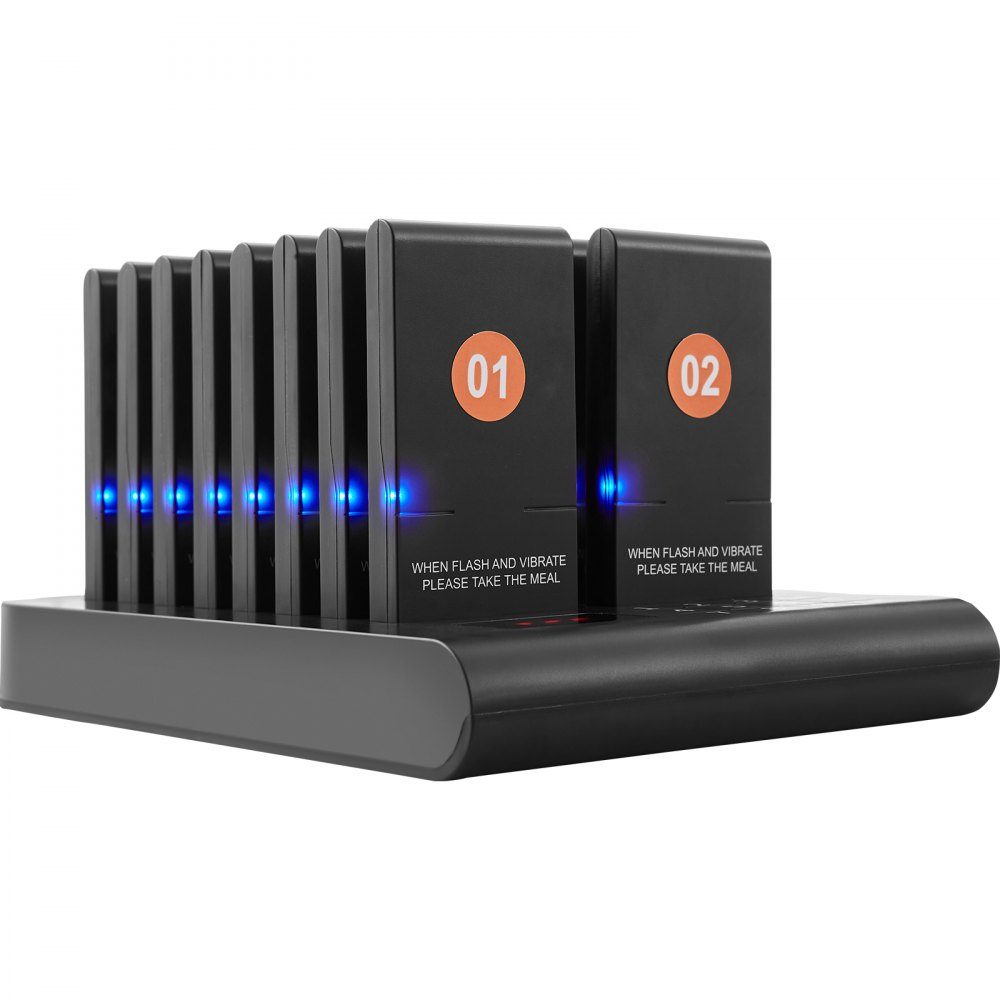 Système de téléavertisseur de restaurant, signal de file d'attente sans fil avec portée de 500 m, bip d'appel invité avec vibration et clignotant, 16 téléavertisseurs pour camion de nourriture, église