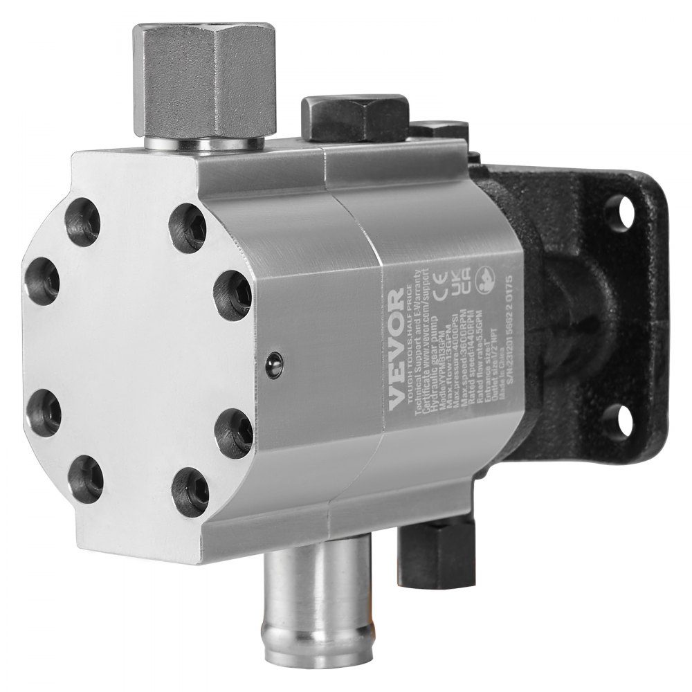 Hydraulische houtsplijtpomp, 13 GPM, 2-traps 3000 PSI houtsplijtpomp, 1" inlaat 1/2" NPT uitlaat 3600 RPM aluminium hydraulische tandwielpomp voor houtsplijter met kleine motor, sneeuwploeg