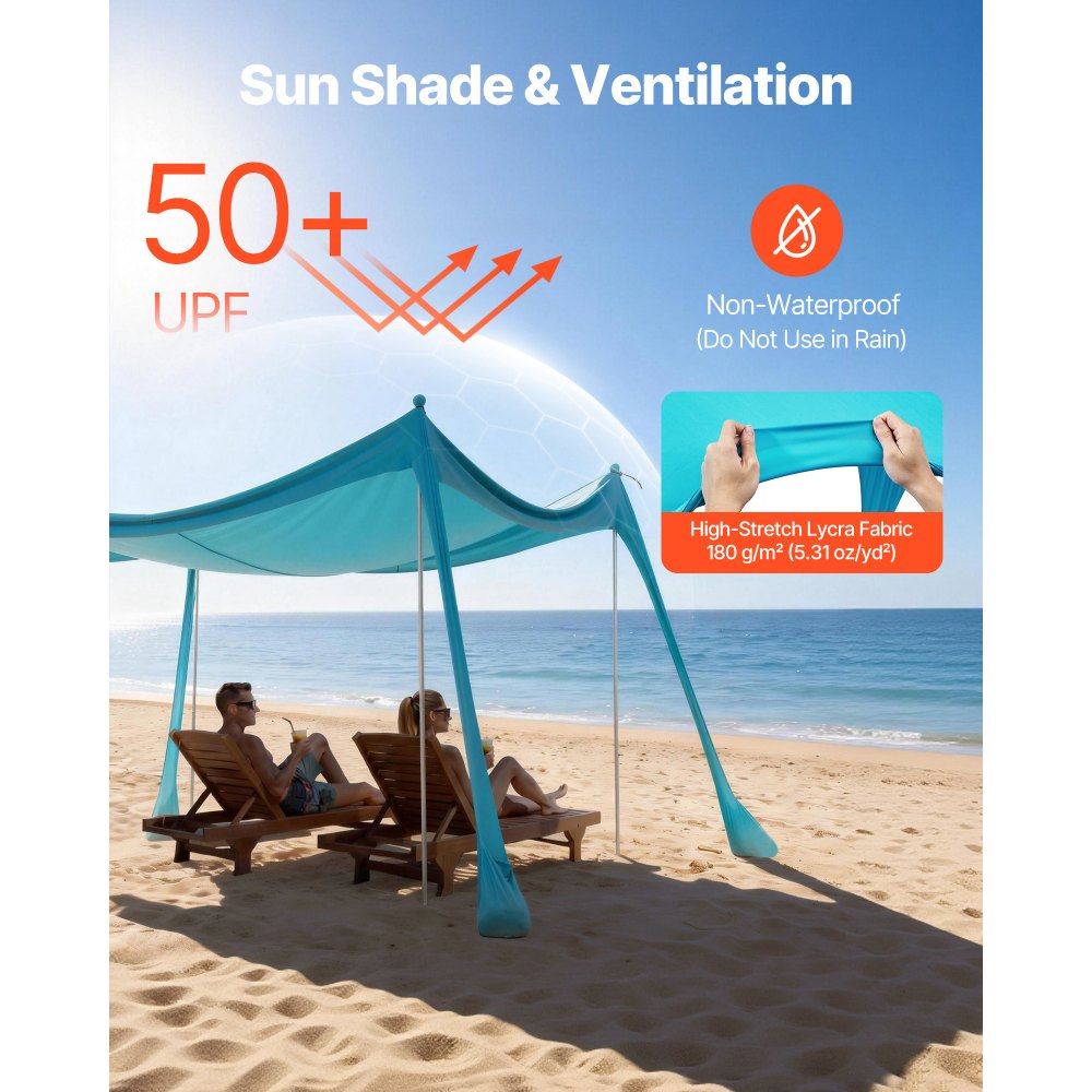 Tente de plage avec protection solaire (UPF 50+) 3 x 3 x 2 m, abri de plage avec sacs de sable, poteaux de support et pelles à sable, auvent portable pour les voyages en famille, le camping, la pêche, vert Tente de plage avec protection solaire (UPF 50+) 3 x 3 x 2 m, abri de plage avec sacs de sable, poteaux de support et pelles à sable, auvent portable pour les voyages en famille, le camping, la pêche, vert