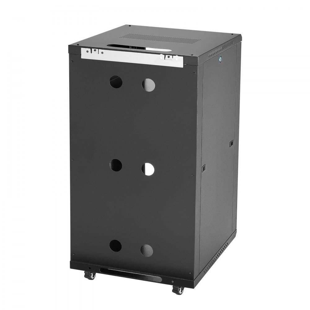 22U-Netzwerkschrank, 600 mm Tiefe, 136 kg maximale Tragfähigkeit, Serverschrank-Rack-Gehäuse mit abschließbarer Tür aus gehärtetem Glas, Seitenwände, Server-Rack für IT-Geräte, A/V-Geräte
