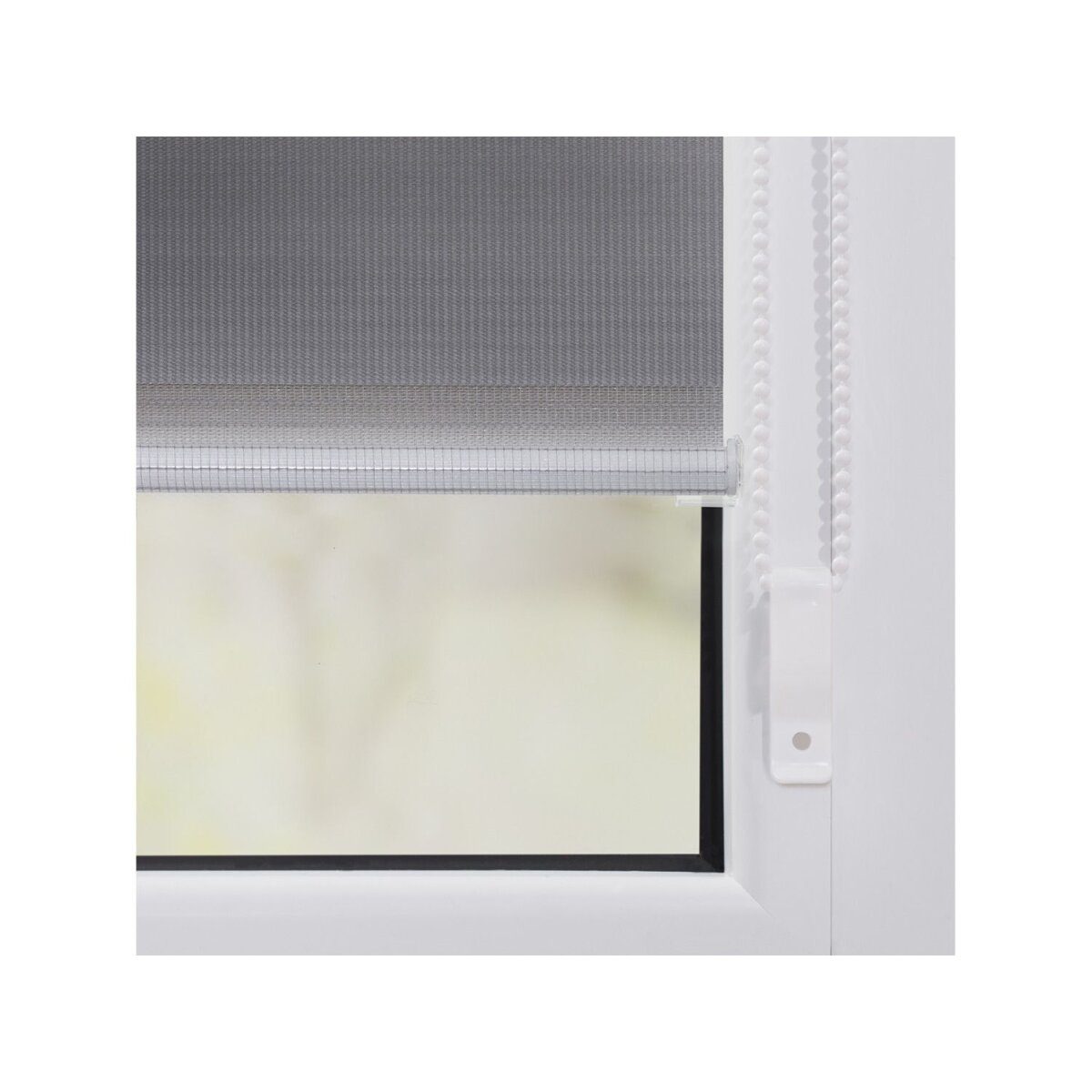 LICHTBLICK Duo Store enrouleur Klemmfix, sans perçage, à partir de 45 x 150 cm (gris, 50 x 150 cm)