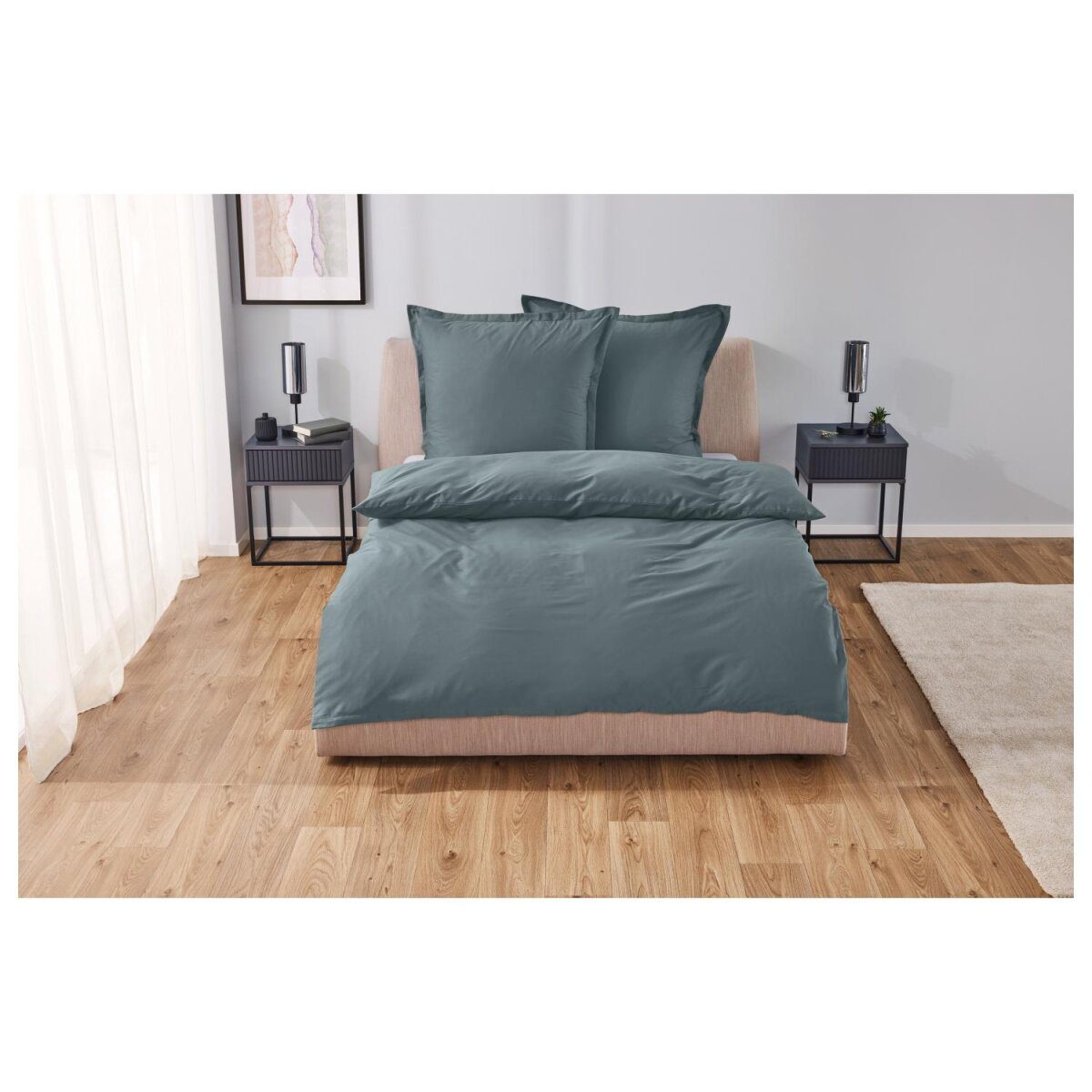 LIVARNO home bed linen, made of lyocell satin, 200 x 220 cm, gray