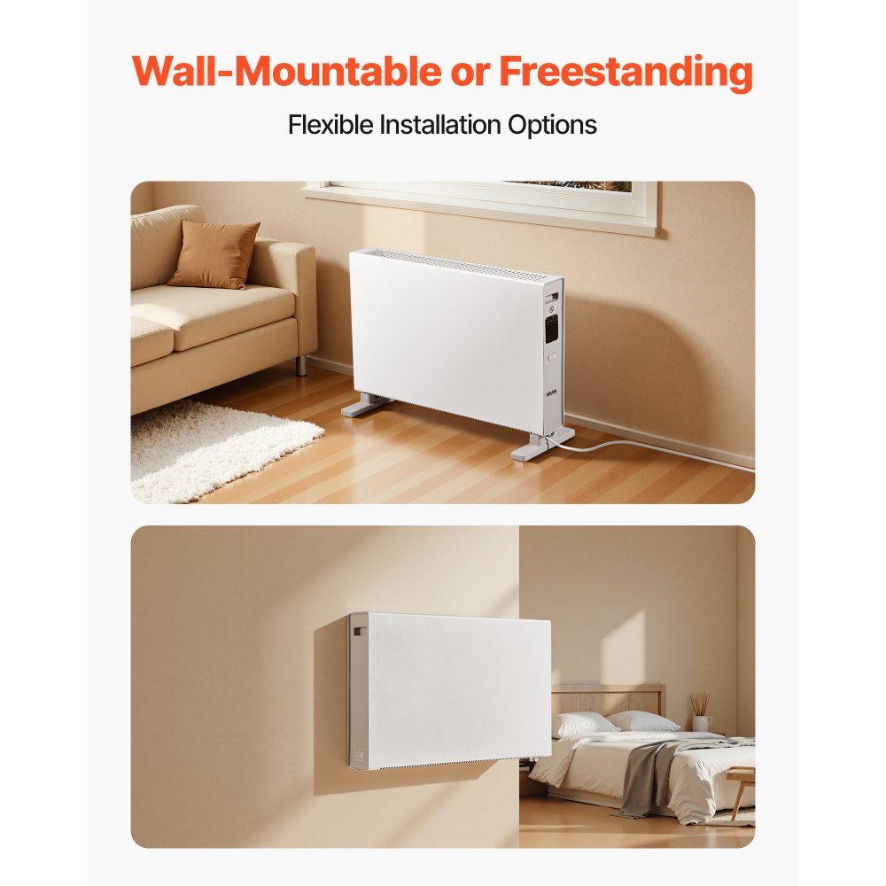 Convector Heater, 2000W Electric Convection Heater with Remote Control and Touch Control, 3 Modes, 24 Hour Timer, with Tilt and Overheat Protection for Home and Office