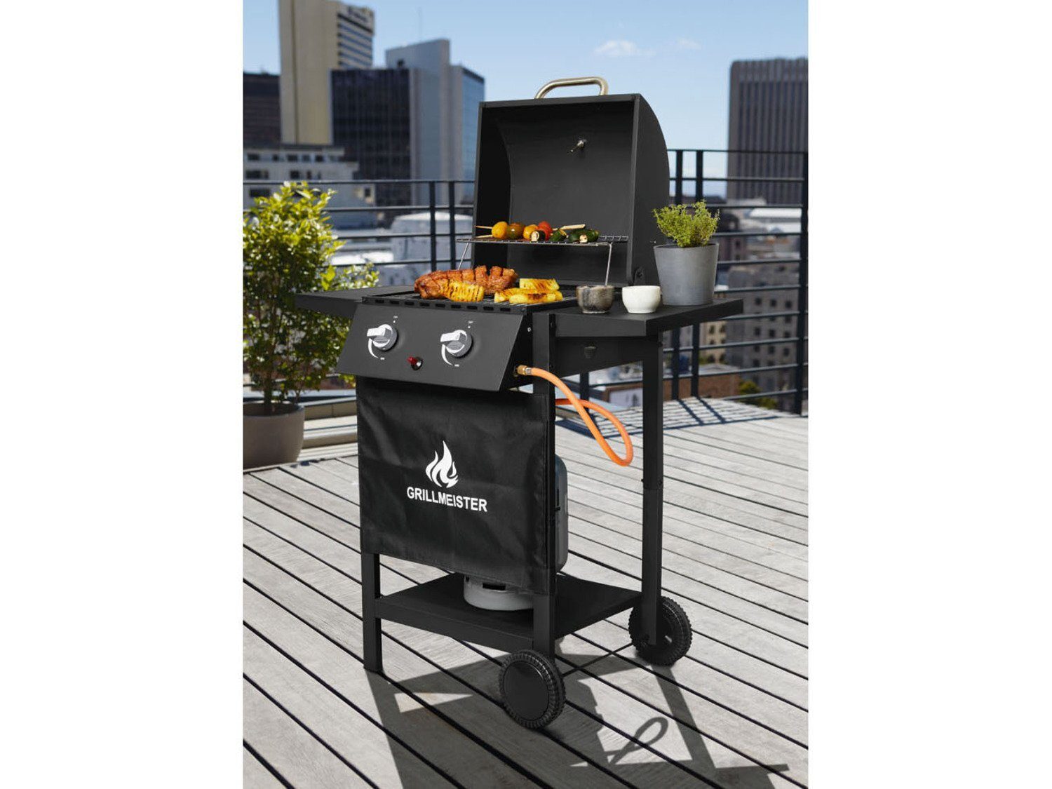 BBQ GRILLMEISTER gas grill, 2 burners, 6 kW