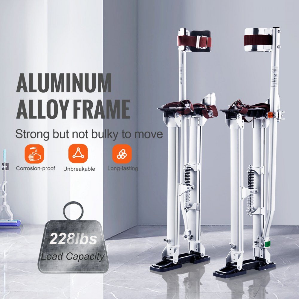 Arbeitsstelzen Trockenbau 61-101,6 cm höhenverstellbar Aluminiumstelzen Deckenkonstruktion 103 kg Tragkraft Malerstelzen 27-29 cm Fußgröße für Malerarbeiten Heimdekoration Baumschnitt Elektroarbeiten