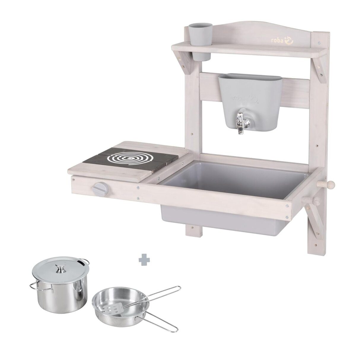 roba play and mud kitchen, for hanging, gray glazed