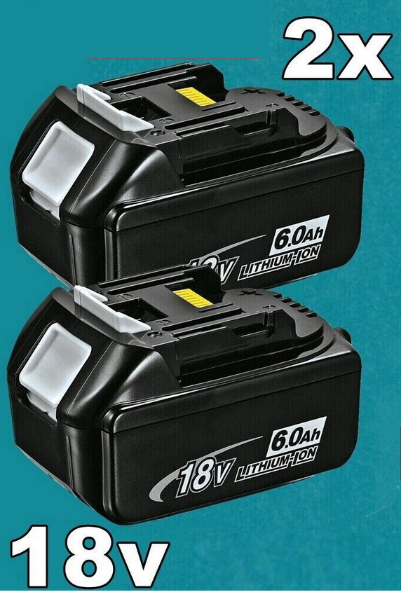 2x akumulator zamienny 18V 6,0Ah do zestawu akumulatorów Makita BL1860B - 197422-4 BL1850 BL1830