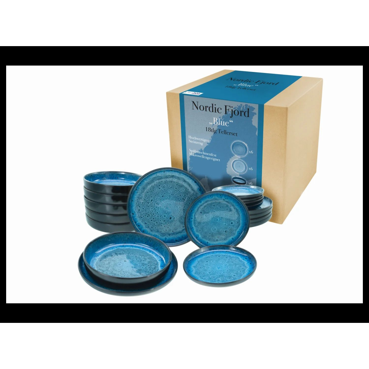 Service de table Creatable Nordic Fjord (service d'assiettes 18 pièces, bleu)
