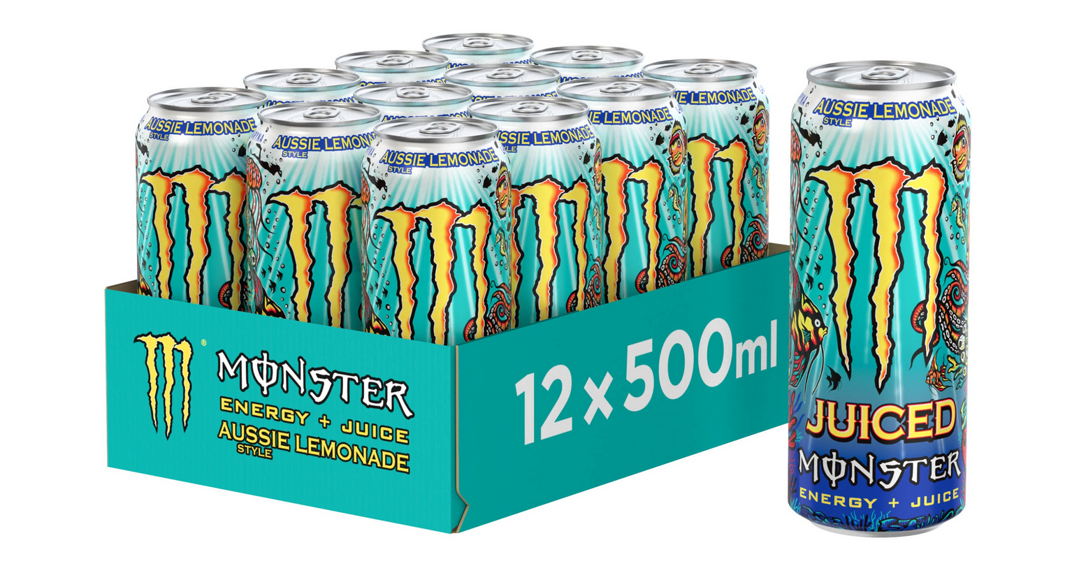 Monster Aussie Lemonade – Energiegetränk, 0,5 l (12er Pack)