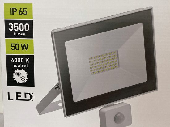 Schijnwerper LED HALOGEENLAMP 50W met BEWEGINGSSENSOR