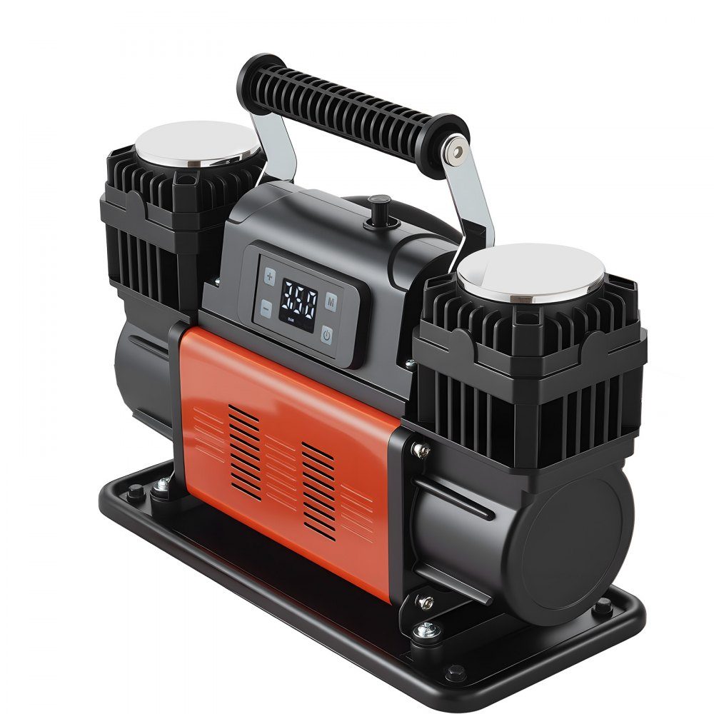 Air Compressor Dual Cylinder 300L/min Auto Shut-off Tire Inflator 12V 10.3bar Off-Road Air Pump with LCD Digital Display and Adapters for Trucks, Cars, SUVs, SUVs and RVs