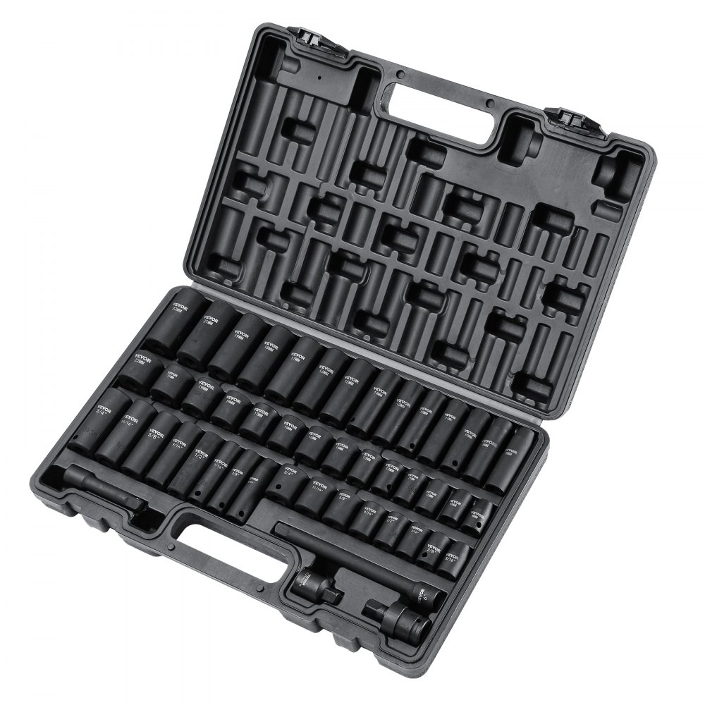 Jeu de douilles professionnel en acier allié CR-V Jeu de 48 douilles Clé à chocs à douilles de profondeur 8-22 mm, clé à douille HRC 42-48 avec mallette à outils, extracteur de vis métrique Jeu de douilles professionnel en acier allié CR-V Jeu de 48 douilles Clé à chocs à douilles de profondeur 8-22 mm, clé à douille HRC 42-48 avec mallette à outils, extracteur de vis métrique