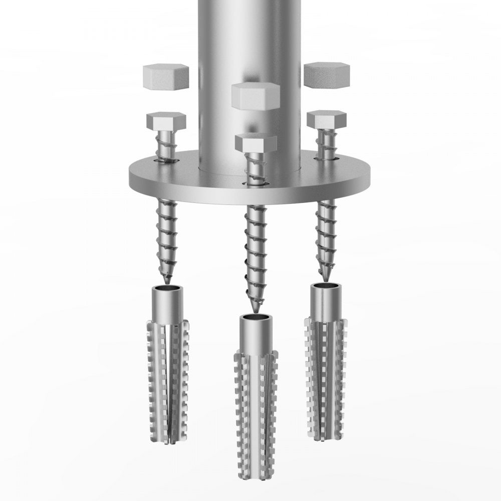 Poolhandlauf 400 x 90 x 915 mm, Pooleinstieg Aluminium mit Bodenplatte für Innen-/Außenpools, benutzerfreundliche Einstiegshilfe für Schwimmbäder, Haltegriff mit Zubehör für Spas und Docks