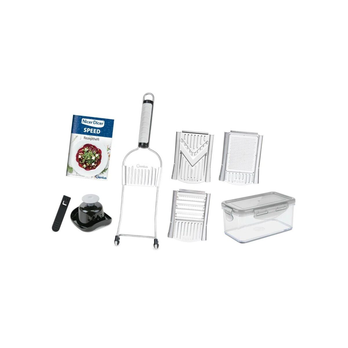 GENIUS NICER DICER vegetable slicer/cutter with 3 inserts “Speed”, 9 pieces