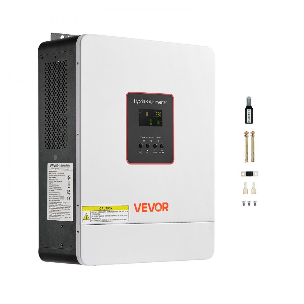 Hybrid inverter 4000 W, 24V DC to 230V AC, with integrated 120A MPPT solar charge controller, WiFi module, single-phase, for off-grid lead-acid/lithium batteries