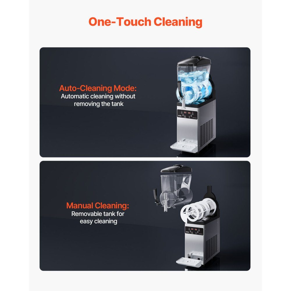Commercial Slush Ice Cream Maker, 12L Single Tank Frozen Drink Machine, 48 Cups, Stainless Steel Slush Ice Cream Maker with Electronic Keyboard, Soft Ice Cream Machine for Party, Restaurant, Cafe