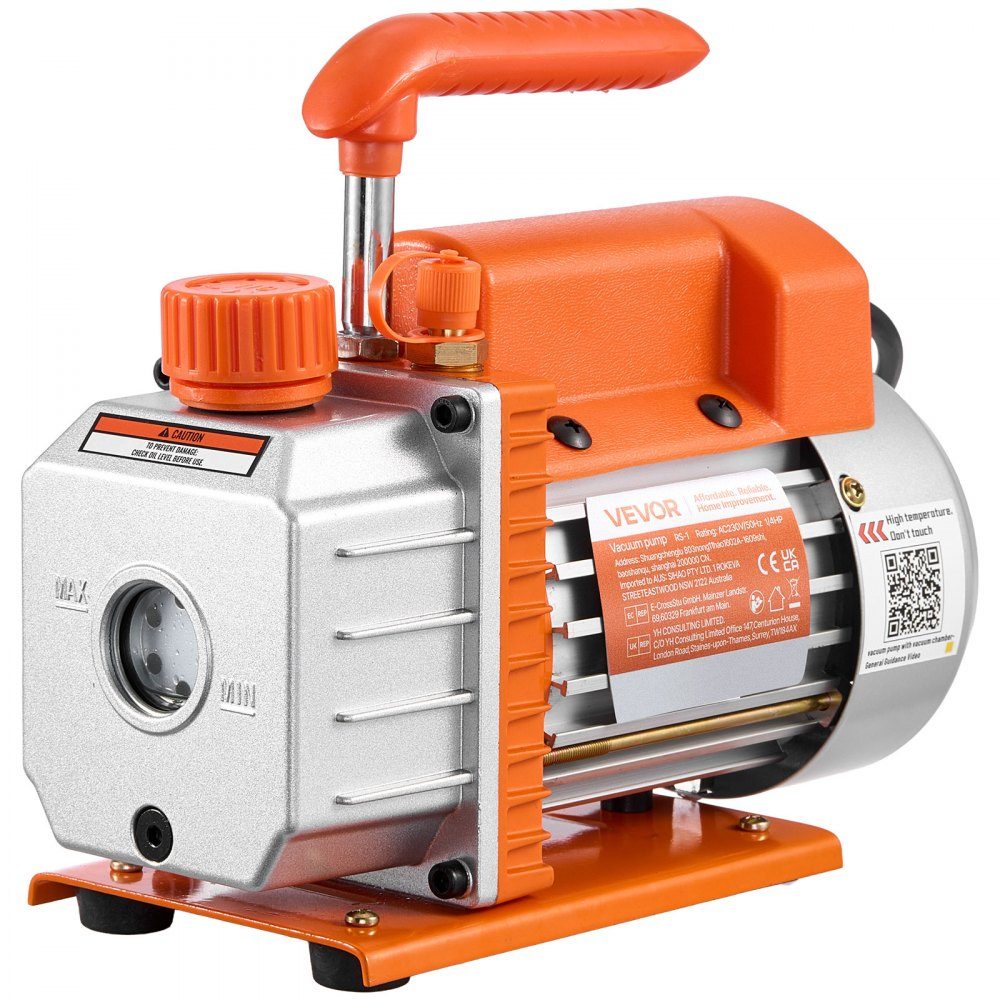 Pompe à vide avec chambre à vide de 11,4 L, 3,5 CFM 99 L/min, pompe à vide à 1 étage 180 W, kit de pompe à vide, tuyau de 1,5 m, pour stabiliser le bois et dégazer la résine de silicone