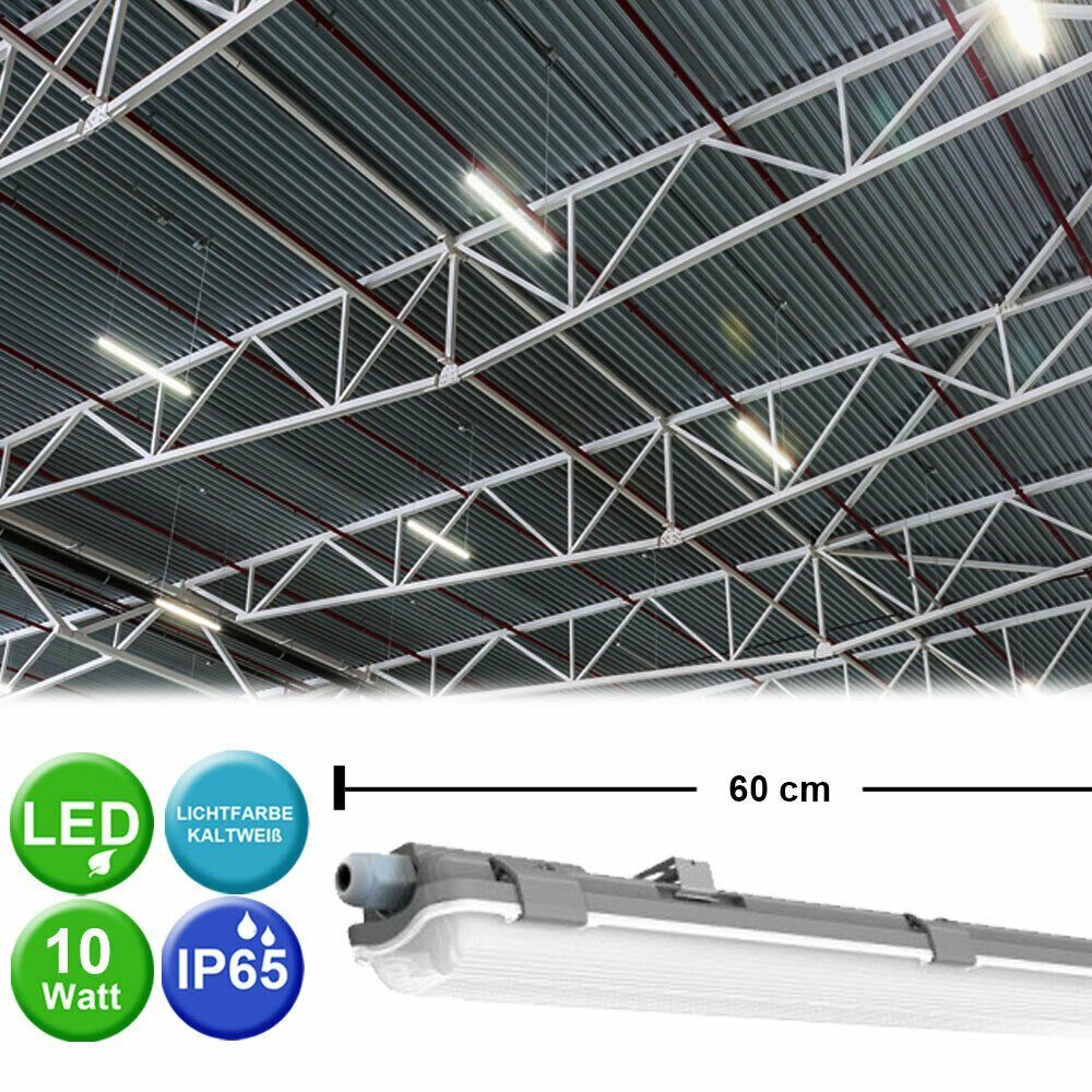 Set of 3 LED industrial lamps, work instead of lamps, wet room lamps