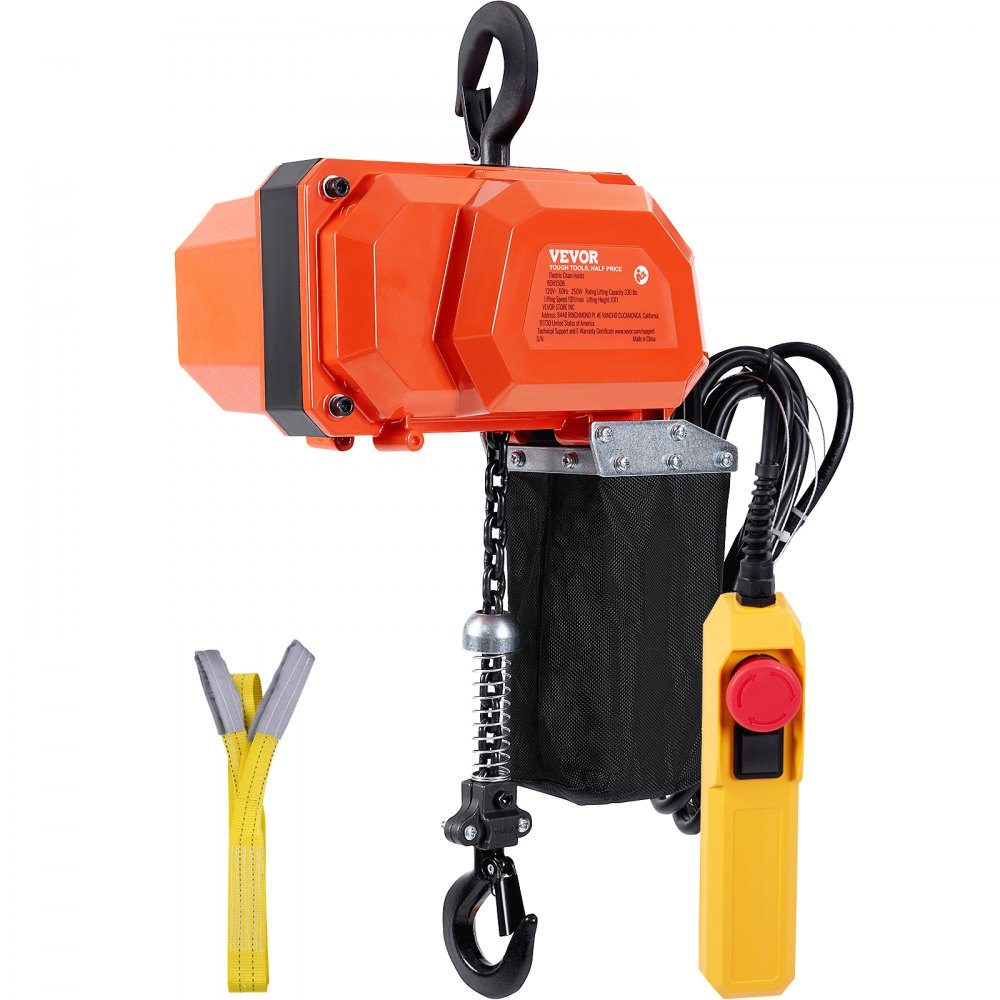 Electric Chain Hoist, 150kg Load Capacity, 3m Lifting Height, Speed ​​2.3m/min, 230V Single Phase Overhead Crane with G80 Chain, 3m Wired Remote Control for Garage, Shop, Hotel, Home