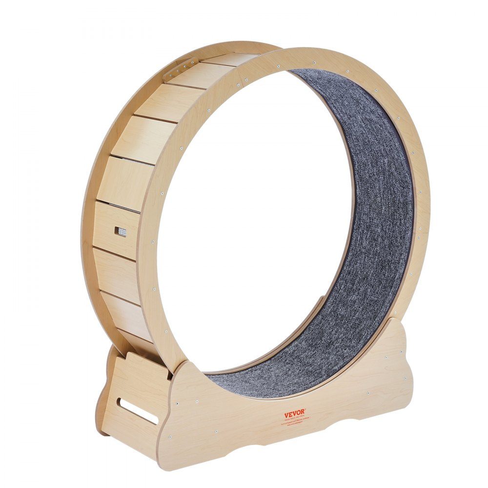 Vélo d'appartement pour chat Tapis de course pour chat de 1 100 mm avec tapis de course amovible Teaser pour la course à pied et l'entraînement à la marche Convient à la plupart des chats jusqu'à 25 livres Vélo d'appartement pour chat Couleur bois