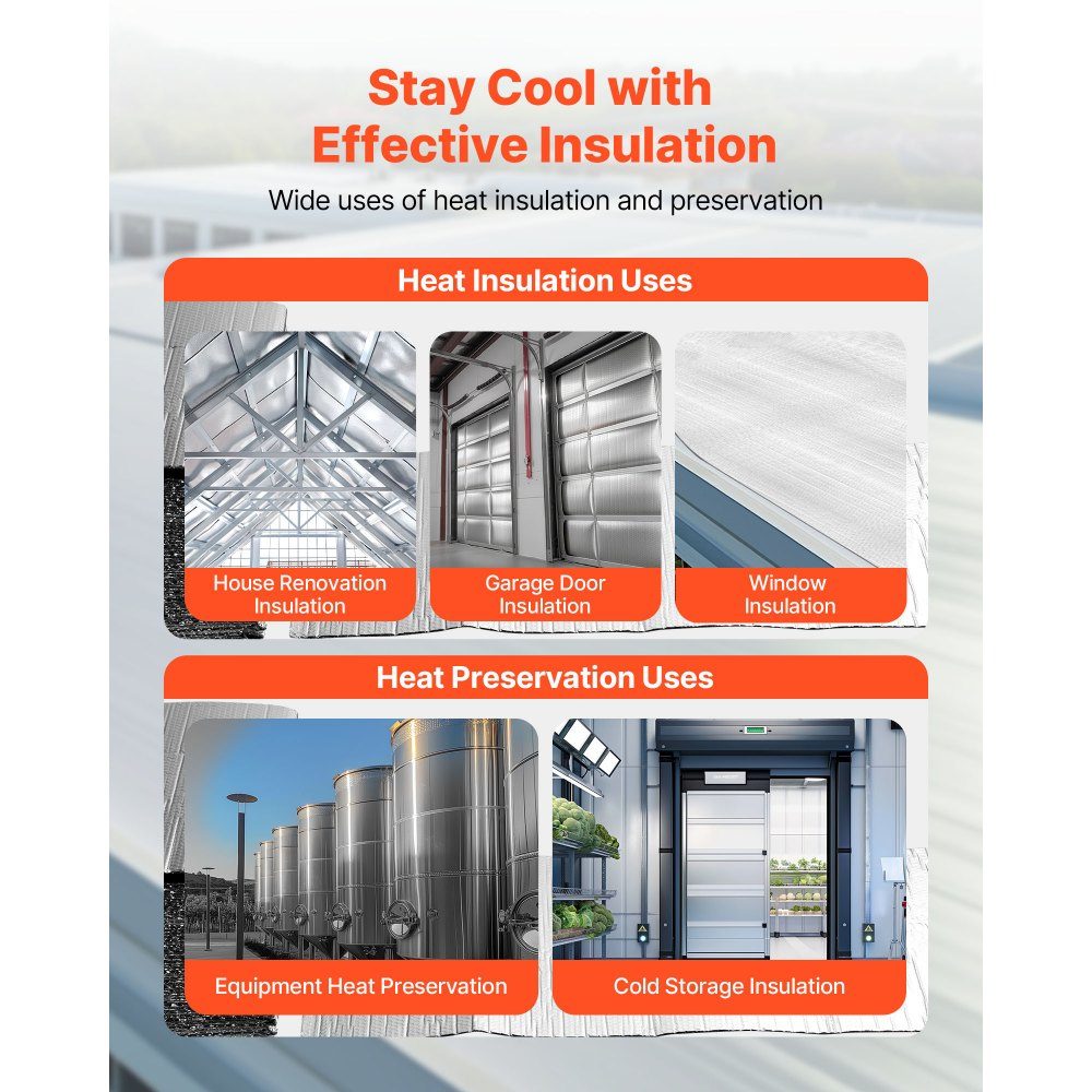 Reflective Film 16 Pack 6mm Thick Aluminum Foil Insulation Film 24" x 48" Double Layer Heat Reflective Bubble Guard Thermal Insulation Rolls for Garage Door Window RV Roof