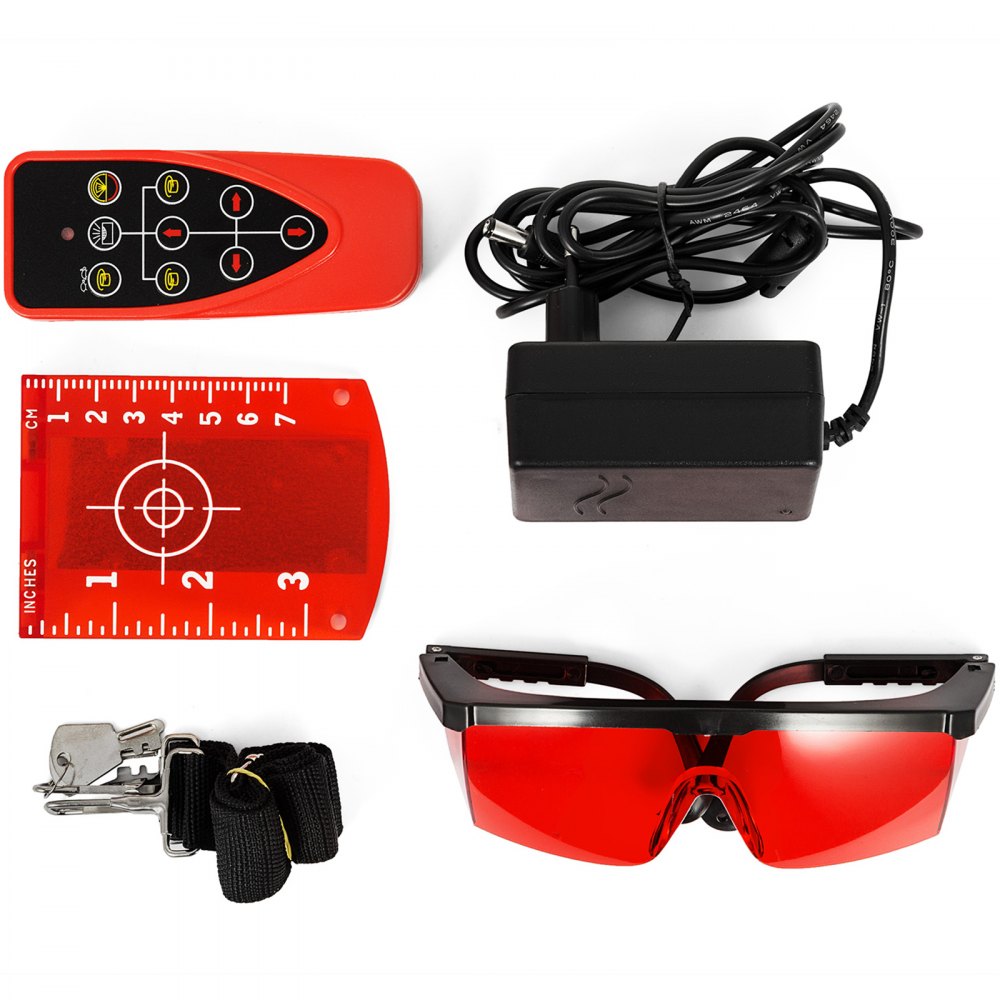Rote Laser-Wasserwaage, drehbar, selbstnivellierend, Messung, automatisch rotierender roter Strahl, mit Tragetasche für Empfänger und Fernbedienung Rote Laser-Wasserwaage, drehbar, selbstnivellierend, Messung, automatisch rotierender roter Strahl, mit Tragetasche für Empfänger und Fernbedienung