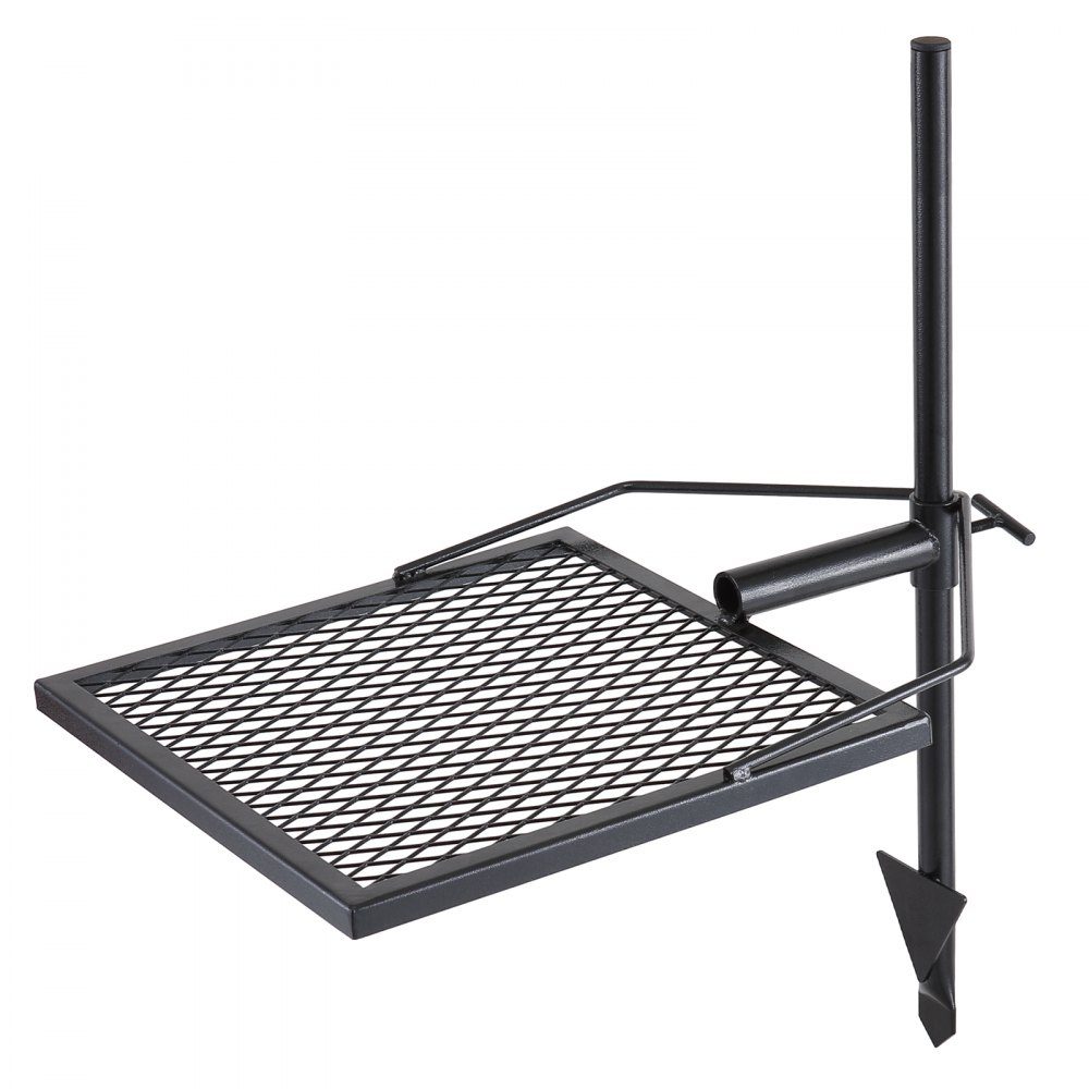 Rôtissoire en acier gril pivotant 405x405mm gril à charbon de bois support de gril portable support de gril 6 kg capacité de charge 300 ℃ gril à rôtir autoportant barbecue grill chariot barbecue camping