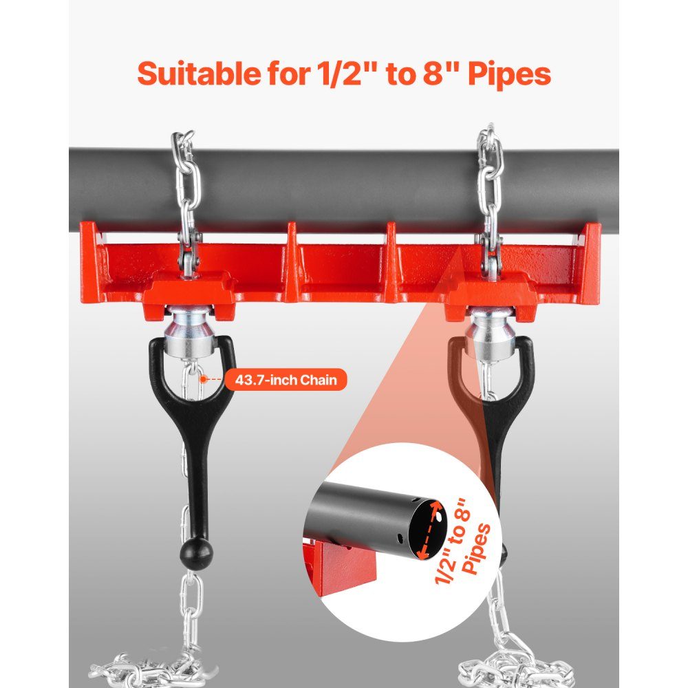 Pipe Welding Vise, 12.7-80mm Pipe Welding Clamp with Double Chains and Crank Handles, Heavy Duty Cast Iron Welding Vise for a variety of pipes