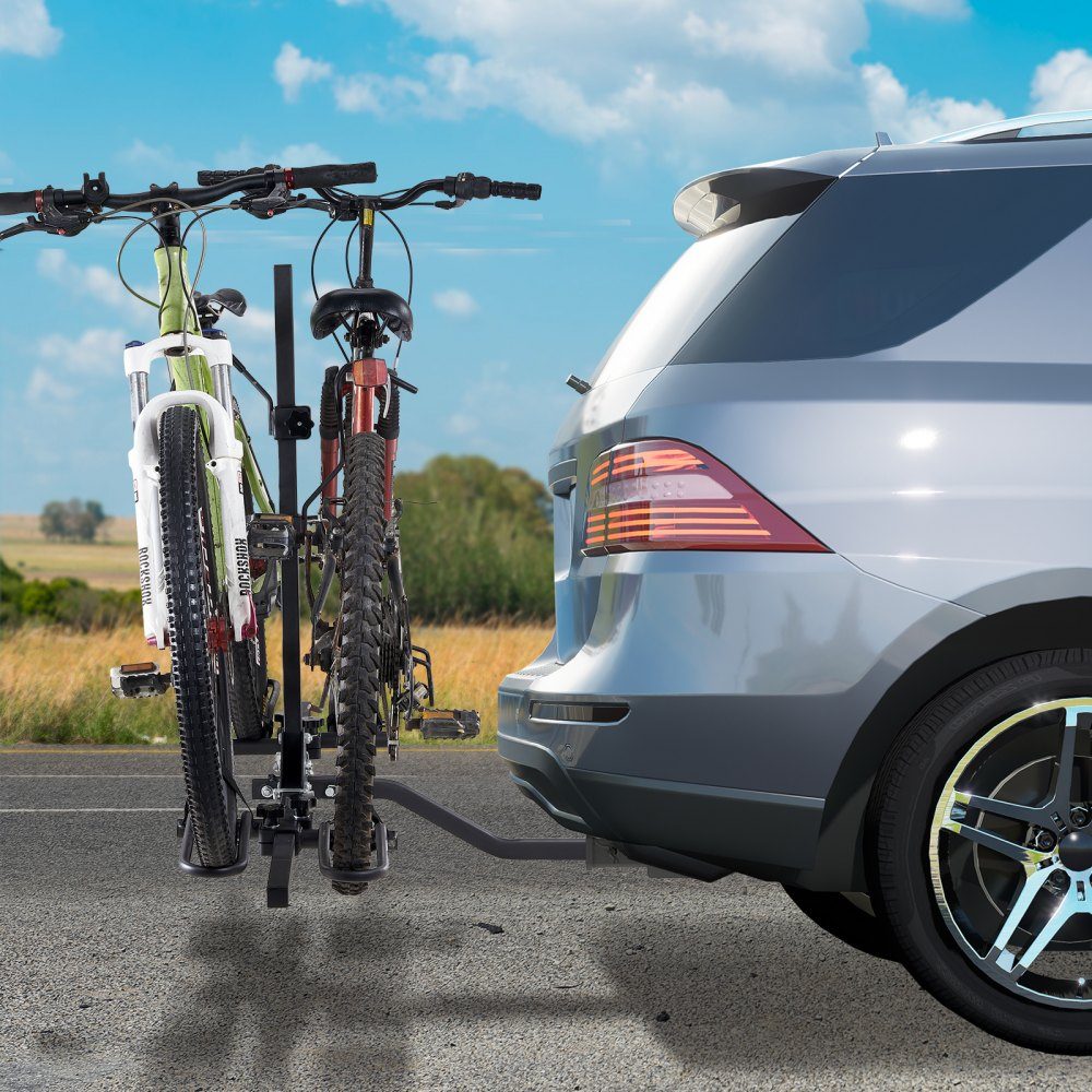 Tow Hitch Bike Rack, 2 Bike Platform Style, 36kg Load Capacity, Bike Rack Hitch for 31.75/50.8mm Receiver, Foldable Bike Rack for Car, SUV, Truck etc