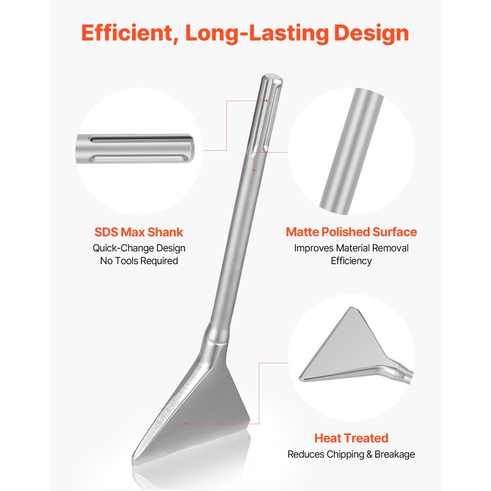 SDS-Max Broad Chisel, 35 x 15cm Spade Chisel with SDS-Max Shank, Compatible with Rotary Hammers, Heat Treated 40Cr Alloy Steel, for Removing Laminate Floors, Tiles and Grout SDS-Max Broad Chisel, 35 x 15cm Spade Chisel with SDS-Max Shank, Compatible with Rotary Hammers, Heat Treated 40Cr Alloy Steel, for Removing Laminate Floors, Tiles and Grout