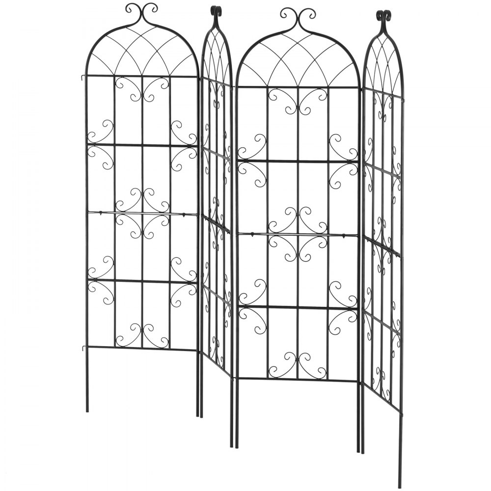 Rankgitter für Kletterpflanzen, 51 x 180 cm, 4er-Set, rostfreies Metallgitter für Gartenblumen, Rankgitter für Rosen, Rankhilfe, Gurkenstütze, dekoratives Clematis-Rankgitter für Innenhöfe und Rasenflächen