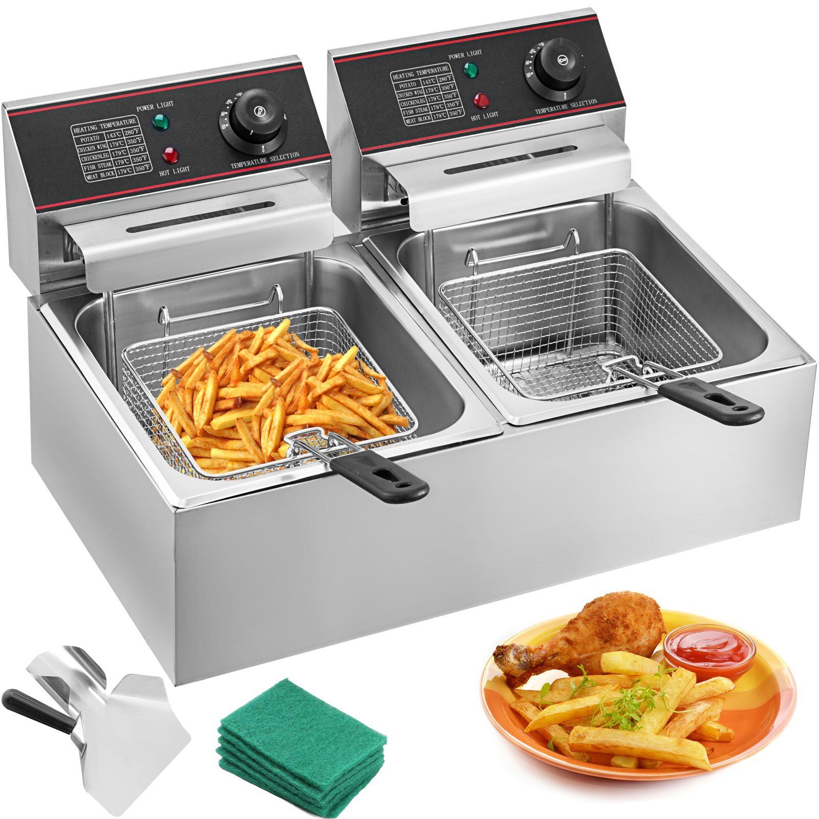 Fritteuse Imbiss Twin Elektrische Fritteuse 2x6l 5000W 220V Restaurant Food Truck Bistro