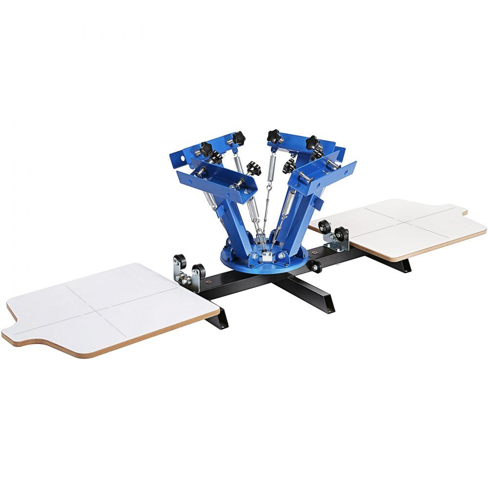 Screen Printing Press T-Shirt Screen Printing Machine 4 Colors + 2 Stations, T-Shirt Press, Heat Press Transfer Press DIY Equipment Printer, Textile Printing Clothes, Pillowcases, Luggage etc