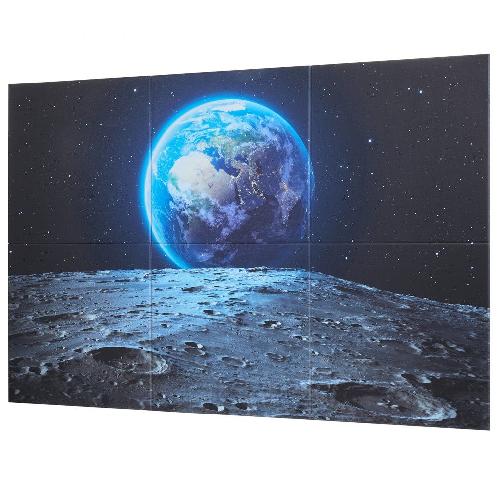 Packung mit 6 Akustikplatten, 1800 x 1200 x 10 mm, Akustikwandpaneele, selbstklebende dekorative Schalldämpfungs- und Absorptionsplatten für Zuhause, Büro, Studio, Spielzimmer, Theater, Erde
