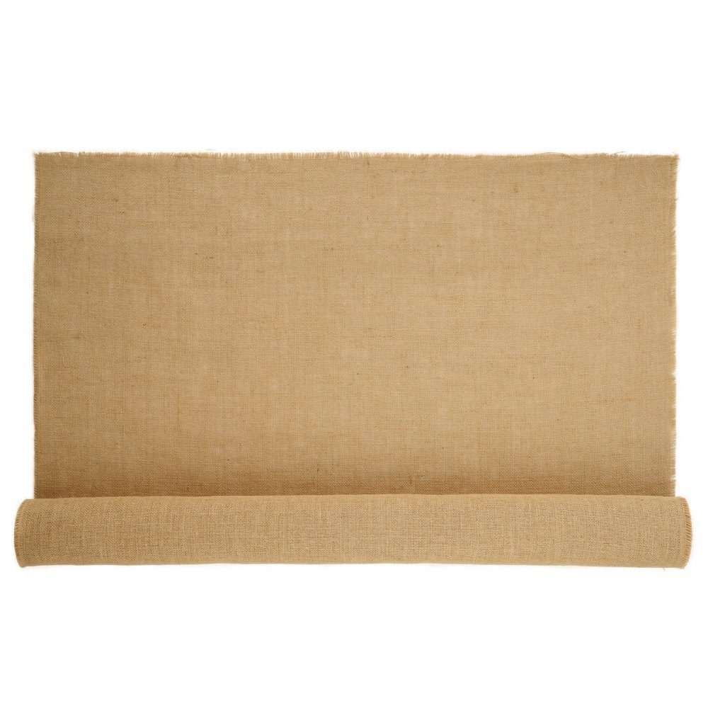 Jutestoff, Sackleinenstoffrolle, 50 x 50 hochdichte, breite, natürliche Sackleinenstoffrollen, 1016 mm x 9,1 m, für Dekoration, Kunsthandwerk, Hochzeit, Gartenarbeit, Winterabdeckung für Pflanzen und Bäume