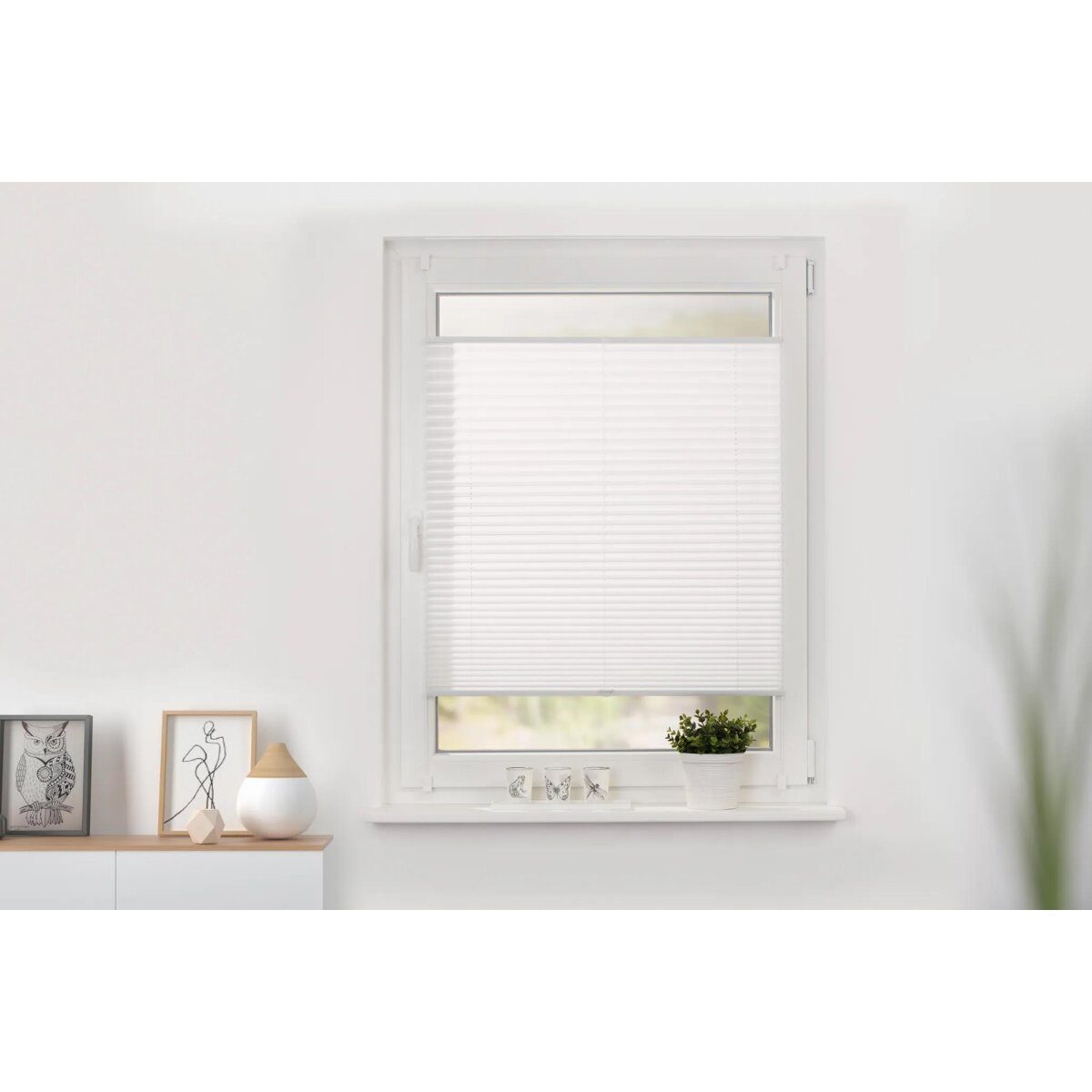 Lichtblick pleated blind Klemmfix, no drilling, 80 x 130 cm, white