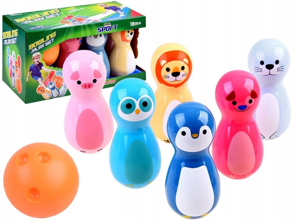 Jeu de quilles de Bowling colorées pour enfants, jouets hochets animaux