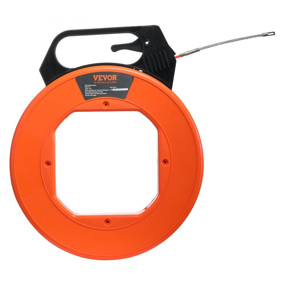 Aide à l'extraction de câbles 38,1 m Spirale d'extraction de haute qualité en PET avec gants en coton et fixation Câble de traction pour conduits vides avec câble incassable [4,5 mm] Ressort d'extraction Aide à l'extraction