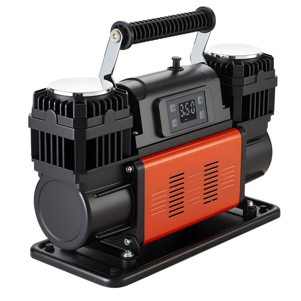 Air Compressor Dual Cylinder 300L/min Auto Shut-off Tire Inflator 12V 10.3bar Off-Road Air Pump with LCD Digital Display and Adapters for Trucks, Cars, SUVs, SUVs and RVs